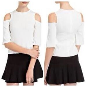 NEW MAJE Lina cold-shoulder top in Ecru